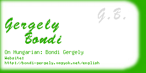 gergely bondi business card